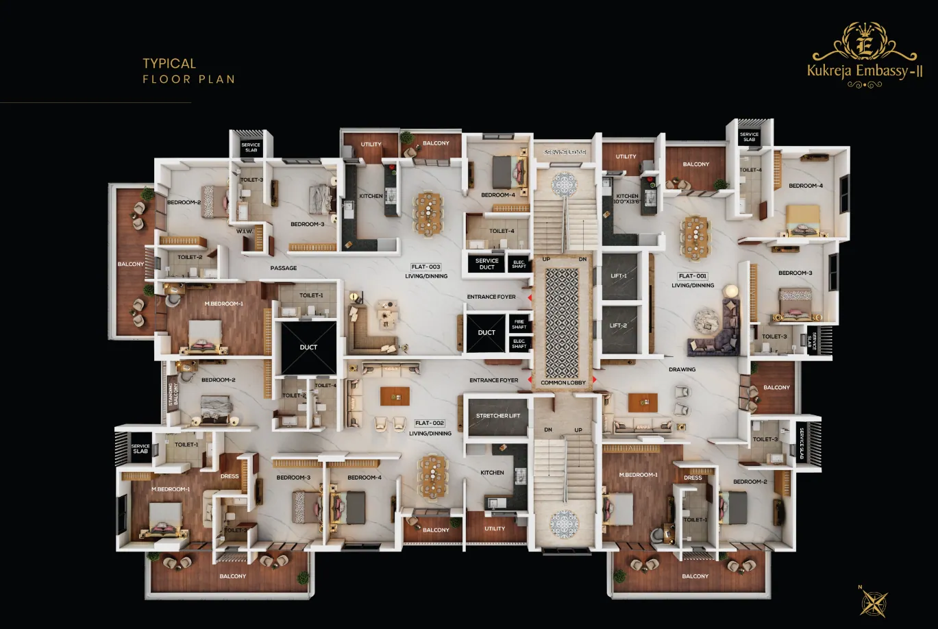 Kukreja Embassy II typical floor plan preview