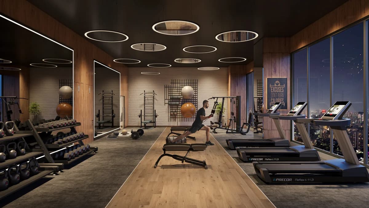 The gymnasium on the lifestyle level at West 19